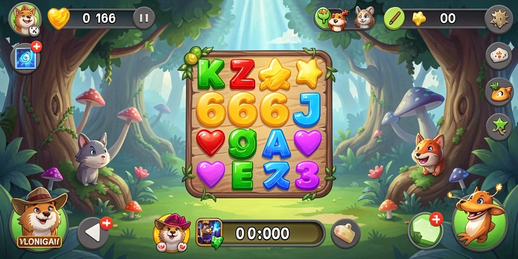 Tangkapan layar gameplay Match-3 yang menarik dari 666J.