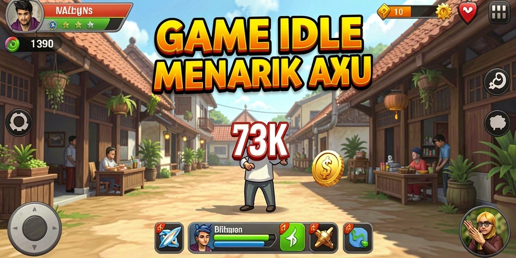 Screenshot permainan 73K menunjukkan gameplay Idle yang seru dan menarik.