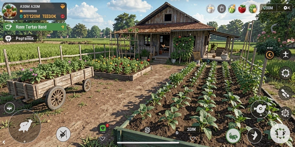 Tampilan menarik A200M dengan gameplay pertanian yang seru.
