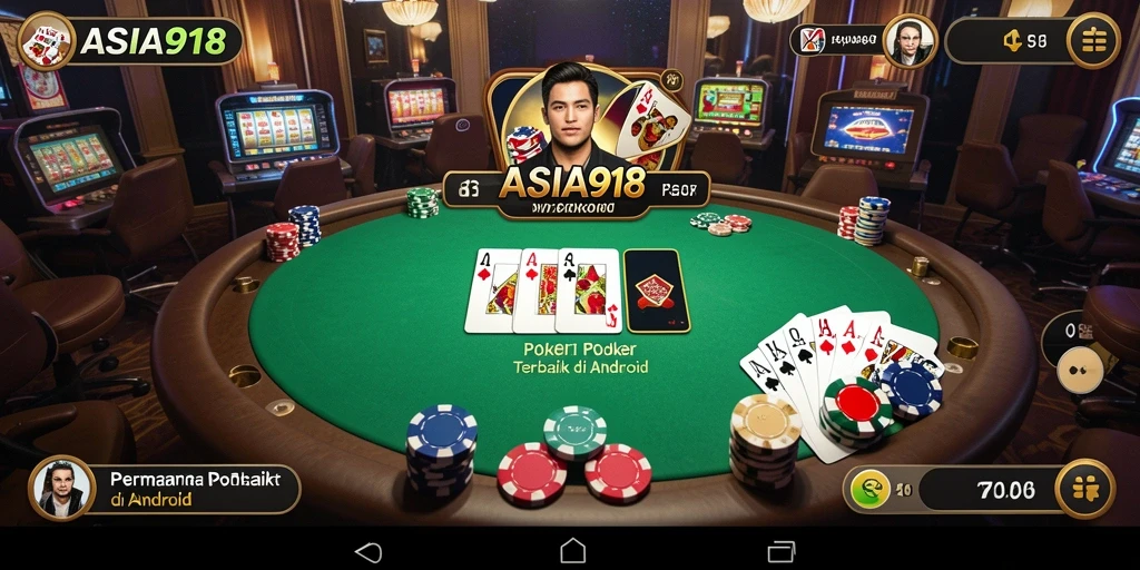 Gambaran gameplay menegangkan saat bermain Poker di ASIA918.