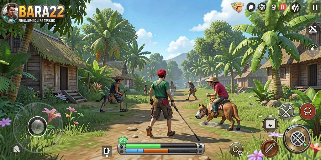 Tampilan gameplay BARA22 yang mendebarkan dan interaktif.