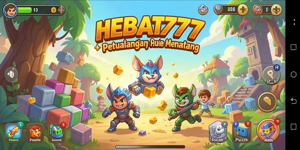 Tampilan seru gameplay HEBAT777 dalam menyelesaikan teka-teki.