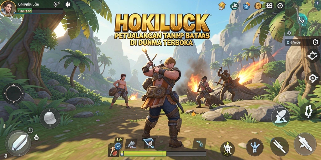 Gameplay HOKILUCK yang mendebarkan di dunia terbuka.