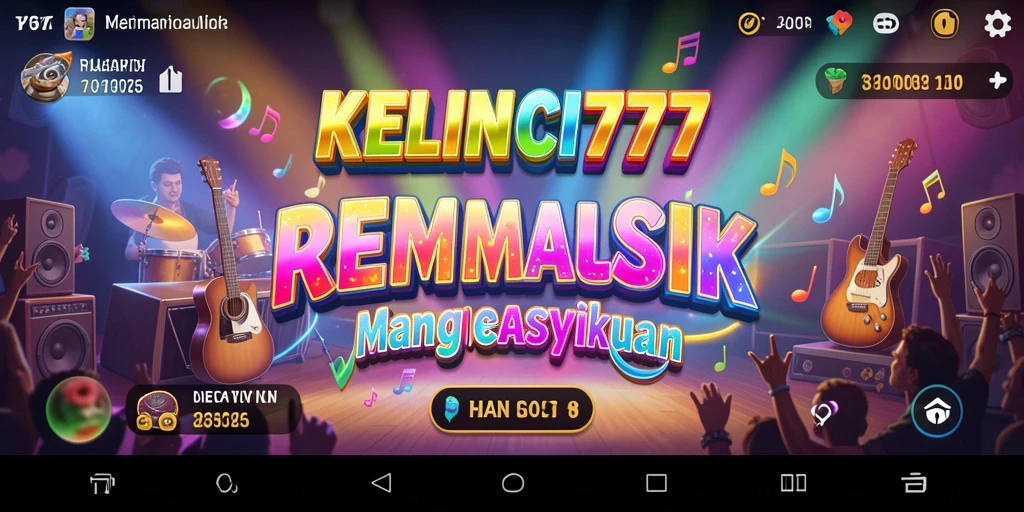 Tampilan gameplay KELINCI777 yang menampilkan pemain menikmati musik.