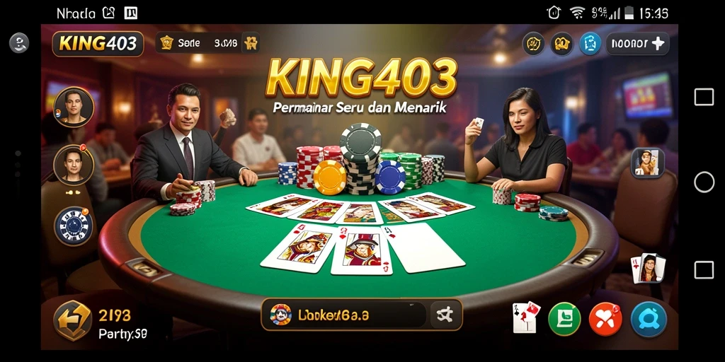 Tampilan permainan Poker yang mendebarkan di KING403.