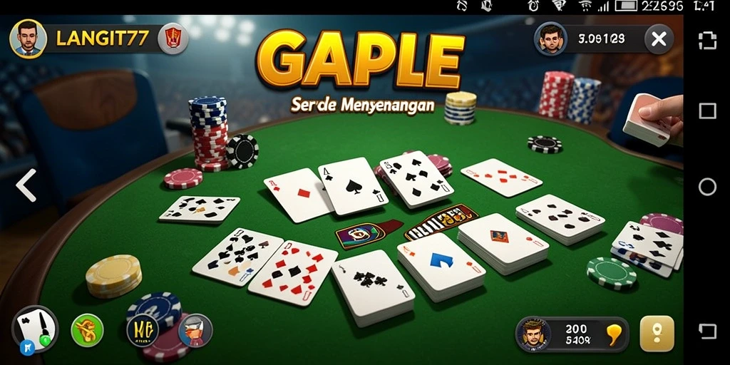Screenshot LANGIT77 menampilkan momen seru bermain Gaple.