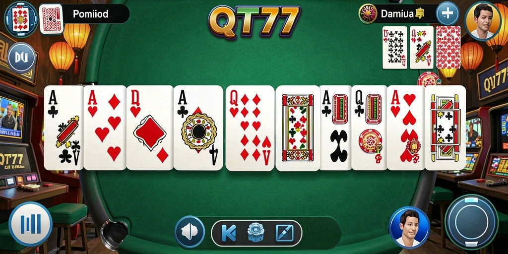 Tampilan menarik dari gameplay Domino di QT777.
