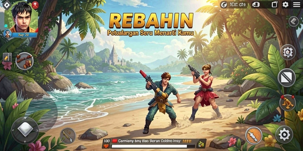 Tampilan gameplay <strong>REBAHIN</strong> yang penuh aksi dan petualangan seru.