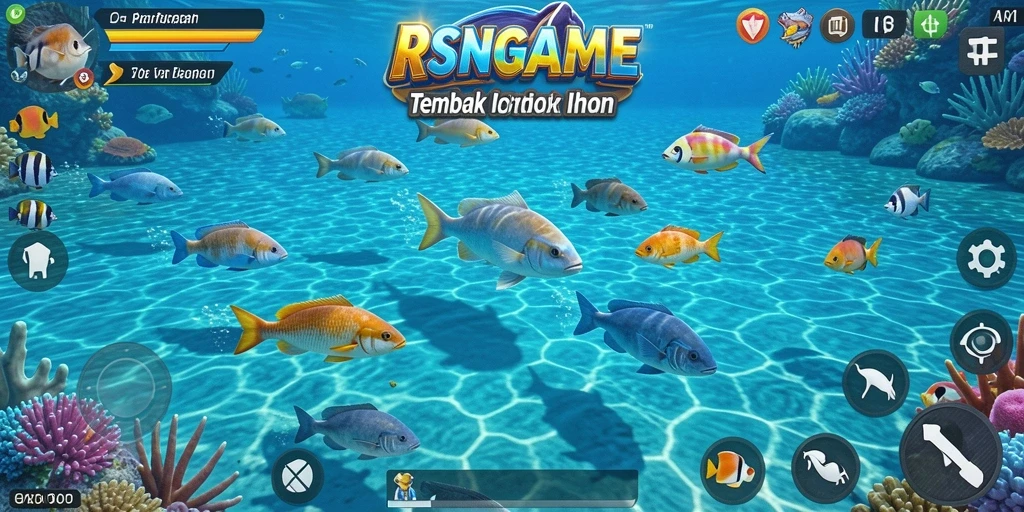 Screenshot gameplay RSNGAME menampilkan aksi seru menembak ikan.