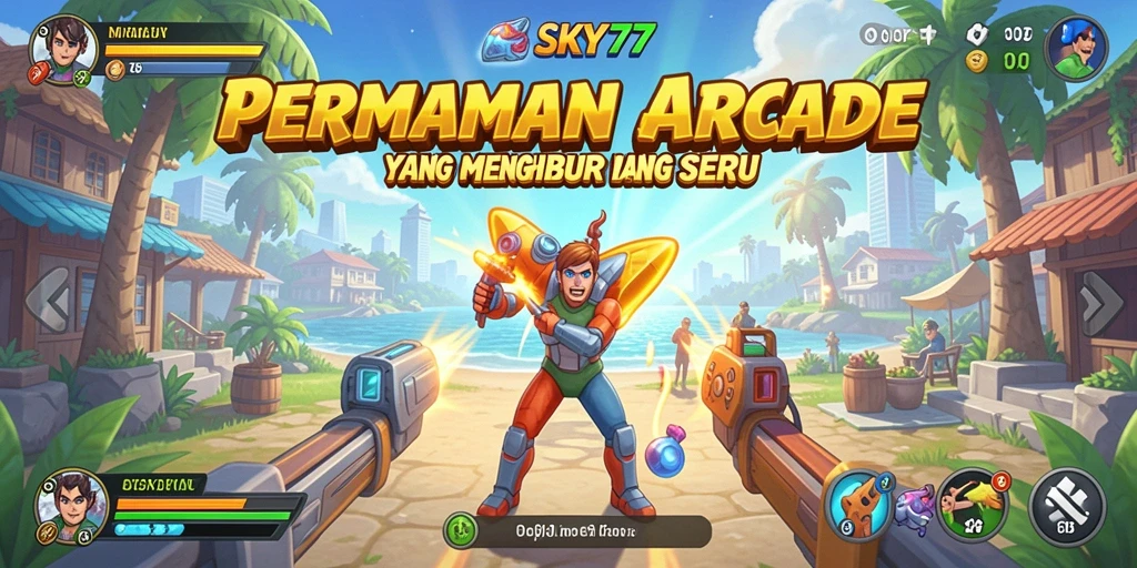 Tampilan gameplay seru dari game Arcade SKY77 yang penuh tantangan.