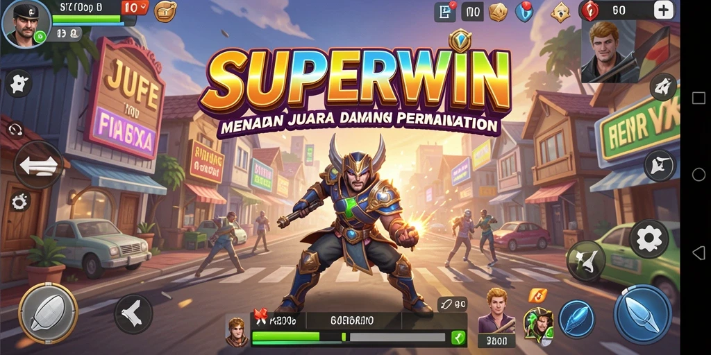 Tampilan utama dari gameplay SUPERWIN yang menarik dan mendebarkan.