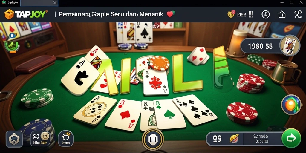 Screenshot gameplay TAPJOY menampilkan aksi seru Gaple.