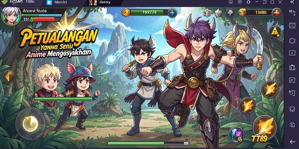 Screenshot gameplay TT789 menampilkan aksi seru dengan karakter Anime.