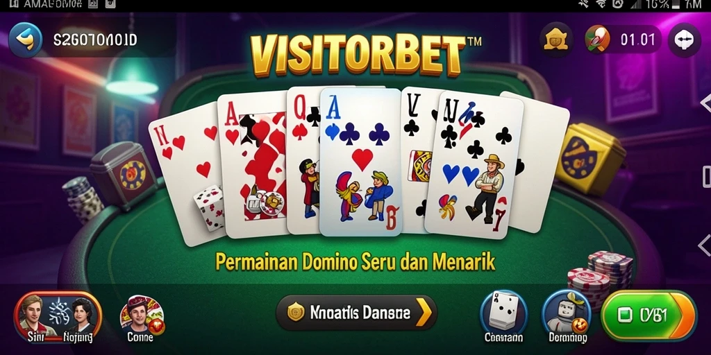 Tampilan seru gameplay domino di VISITORBET.