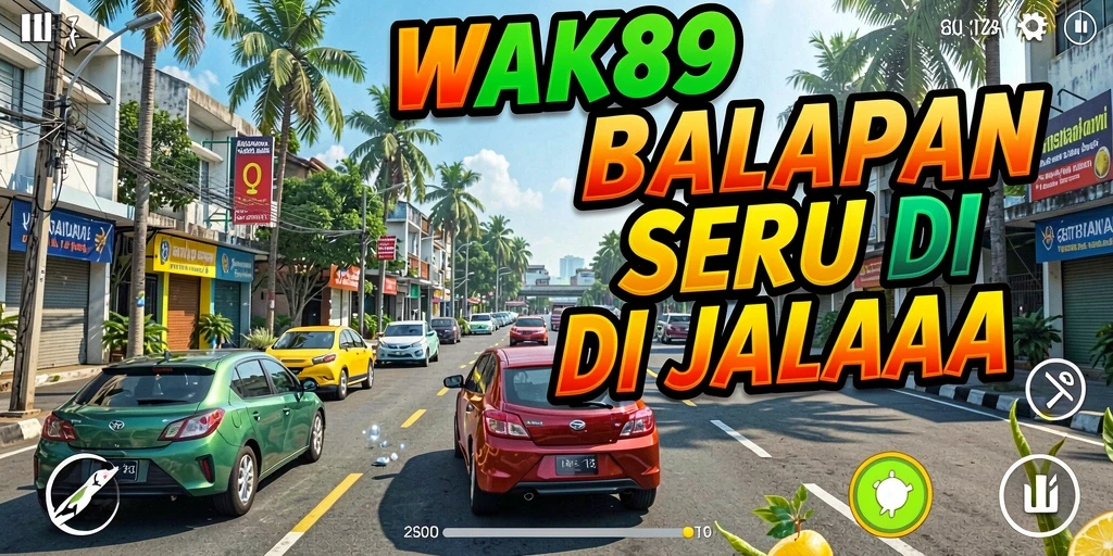 Gameplay seru dengan mobil balap dan trek menantang di WAK89.